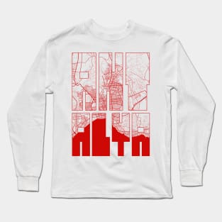 Antalya, Turkey City Map Typography - Oriental Long Sleeve T-Shirt